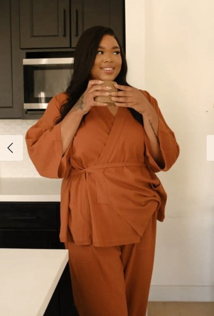 ODDBIRD Sz 3x Kardes Lounge Kimono Top Burnt Orange NWT